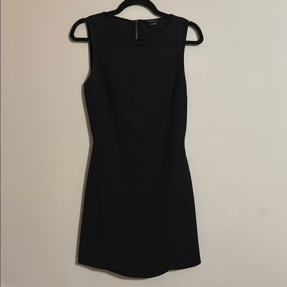 Theory Black Sleeveless Sheath Mini Dress
